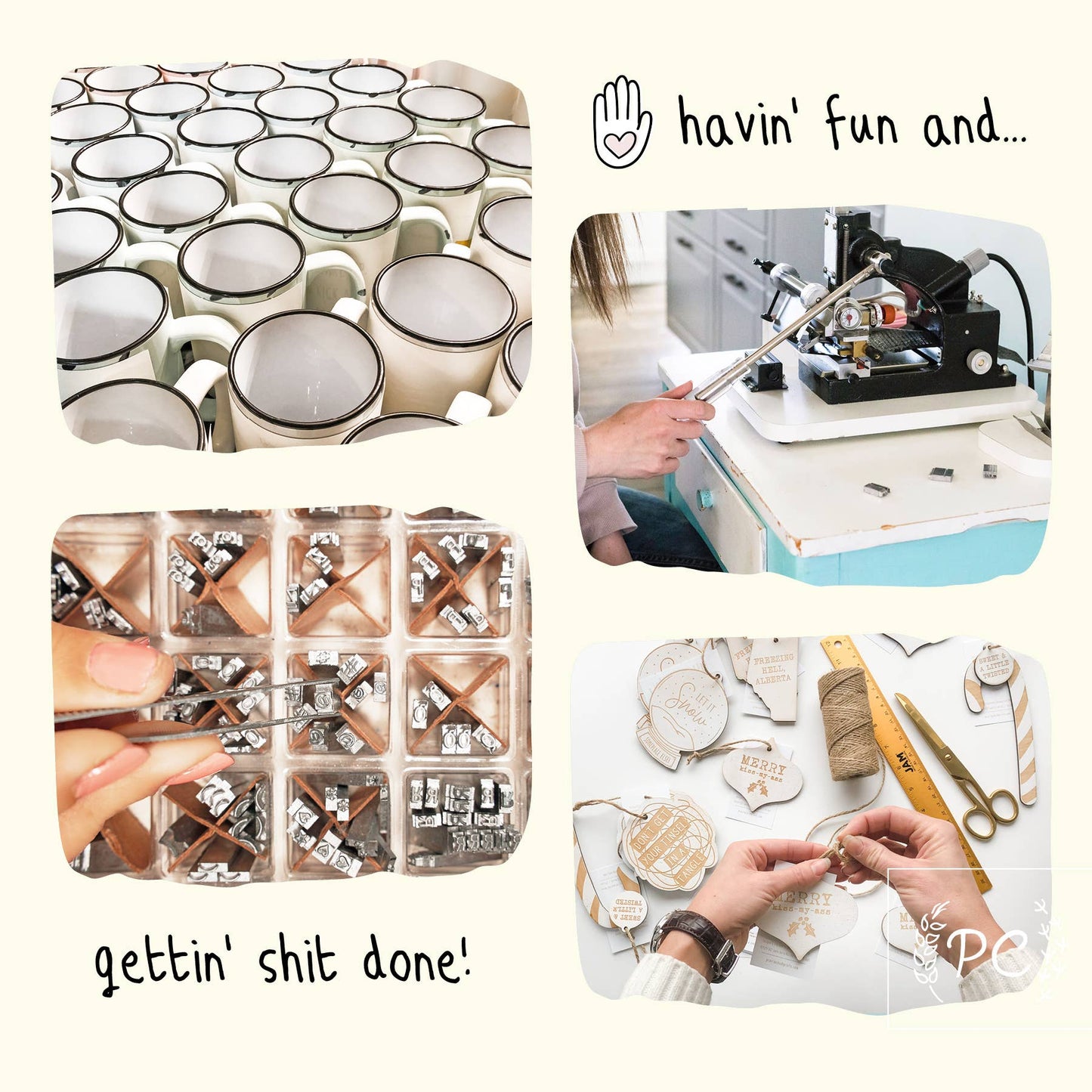 Prairie Chick Prints - Festive as fuck | ceramic mug: Green