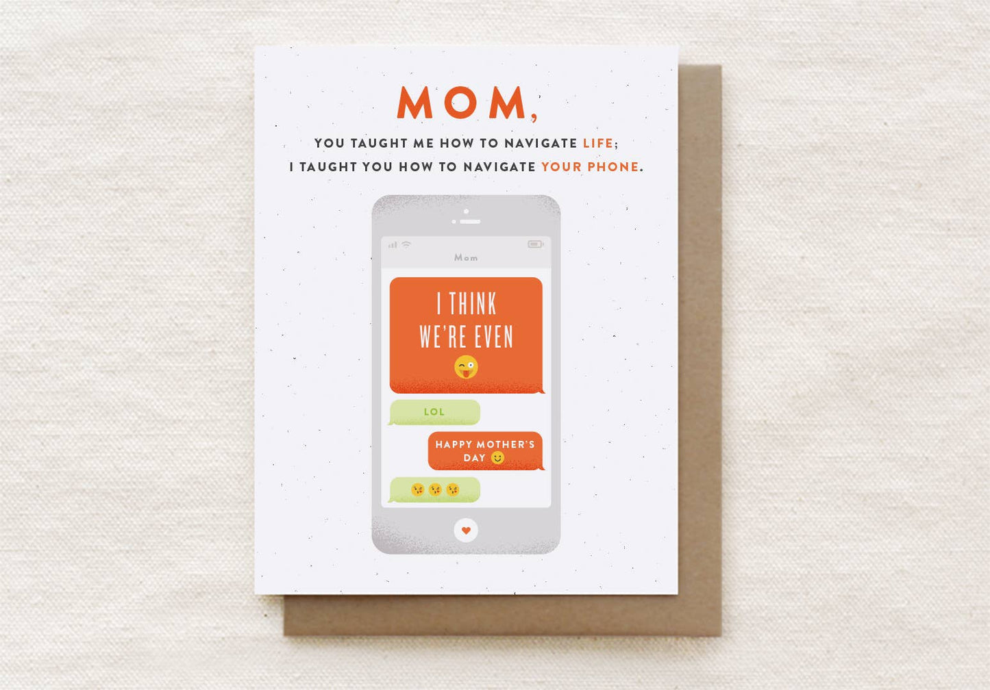 Quirky Paper Co. - How to Navigate Your Phone - Mother's Day Card
