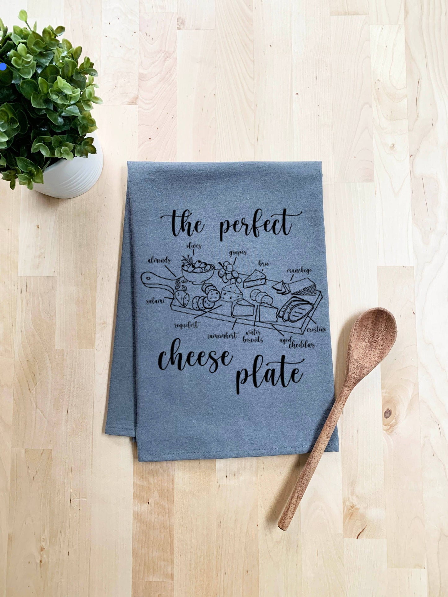 Moonlight Makers - The Perfect Cheese Plate - Dish Towels - White or Gray: White