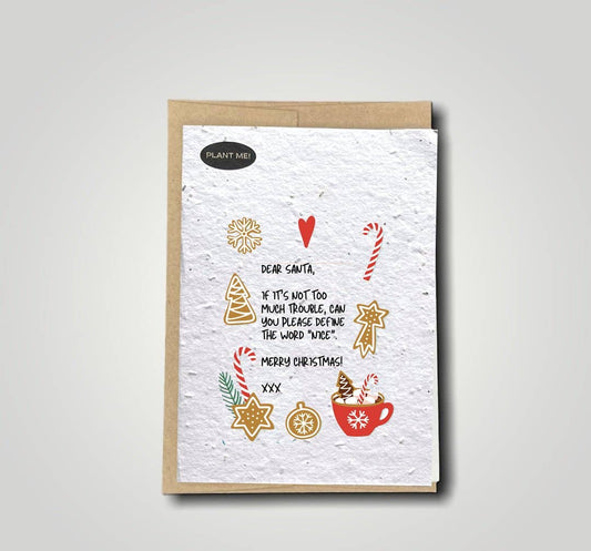 Plantable Greetings - Dear Santa, Define Nice Plantable Greeting Card: Wildflowers