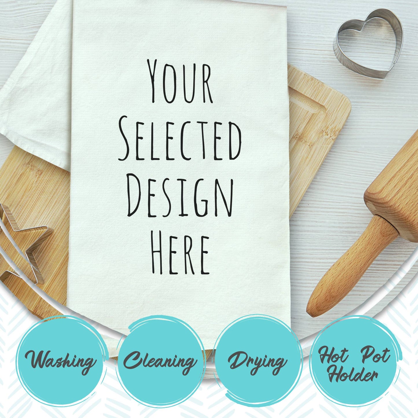 Moonlight Makers - The Perfect Cheese Plate - Dish Towels - White or Gray: White