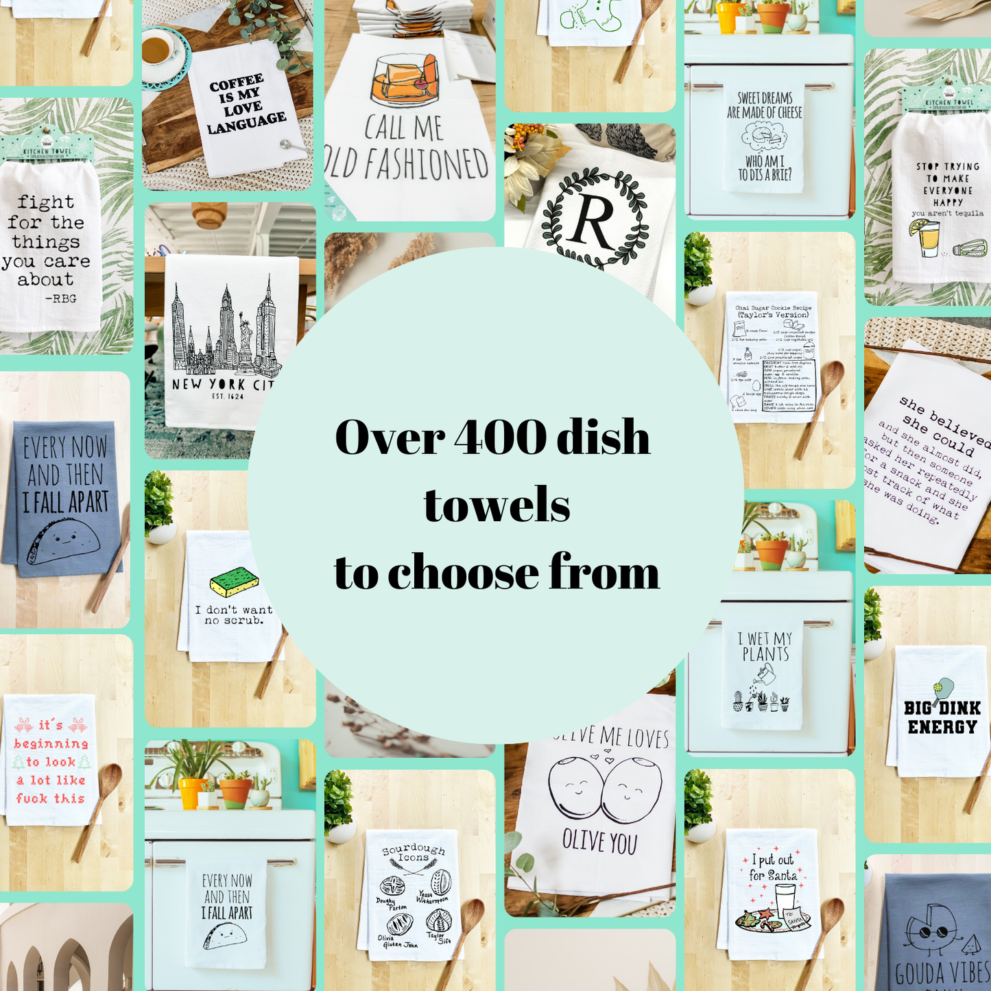 Moonlight Makers - Colorful Dish Towels - Sweet Dreams are Made of Cheese