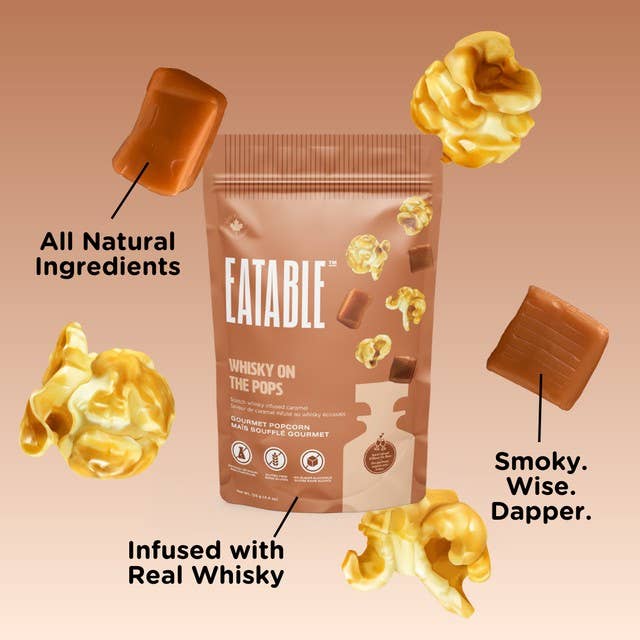 EATABLE Popcorn - Whisky on the Pops (125g) ๐ฟ๐ฅ Caramel Popcorn: US Package