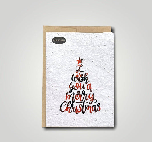 Plantable Greetings - Plaid I Wish a You Merry Xmas Plantable Greeting Card