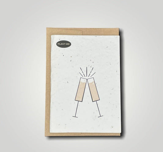 Plantable Greetings - Champagne Flute Plantable Greeting Card