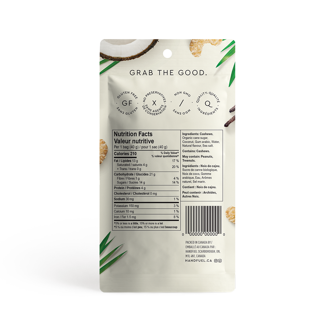 HANDFUEL - Coconut Cashews 40g X 12