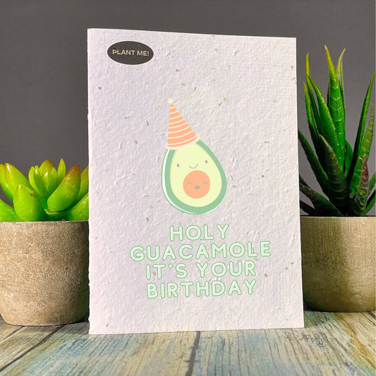 Plantable Greetings - Holy Guacamole It's Your Birthday Plantable Greeting Card: Wildflowers