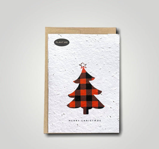Plantable Greetings - Plaid Christmas Tree Plantable Greeting Card