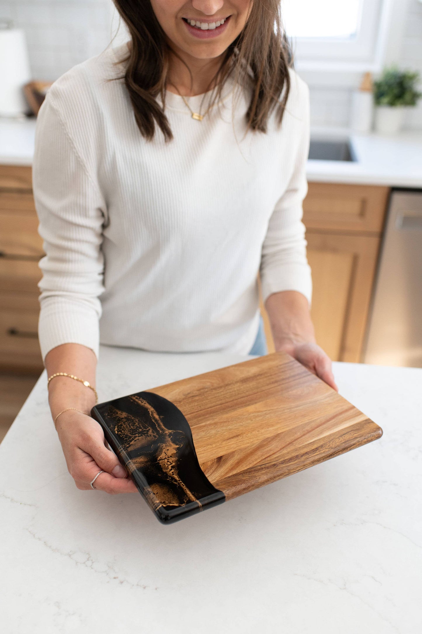 Lynn & Liana Designs - Wood Resin Date Night Cheese Charcuterie Board - NO TARIFFS!: Marble