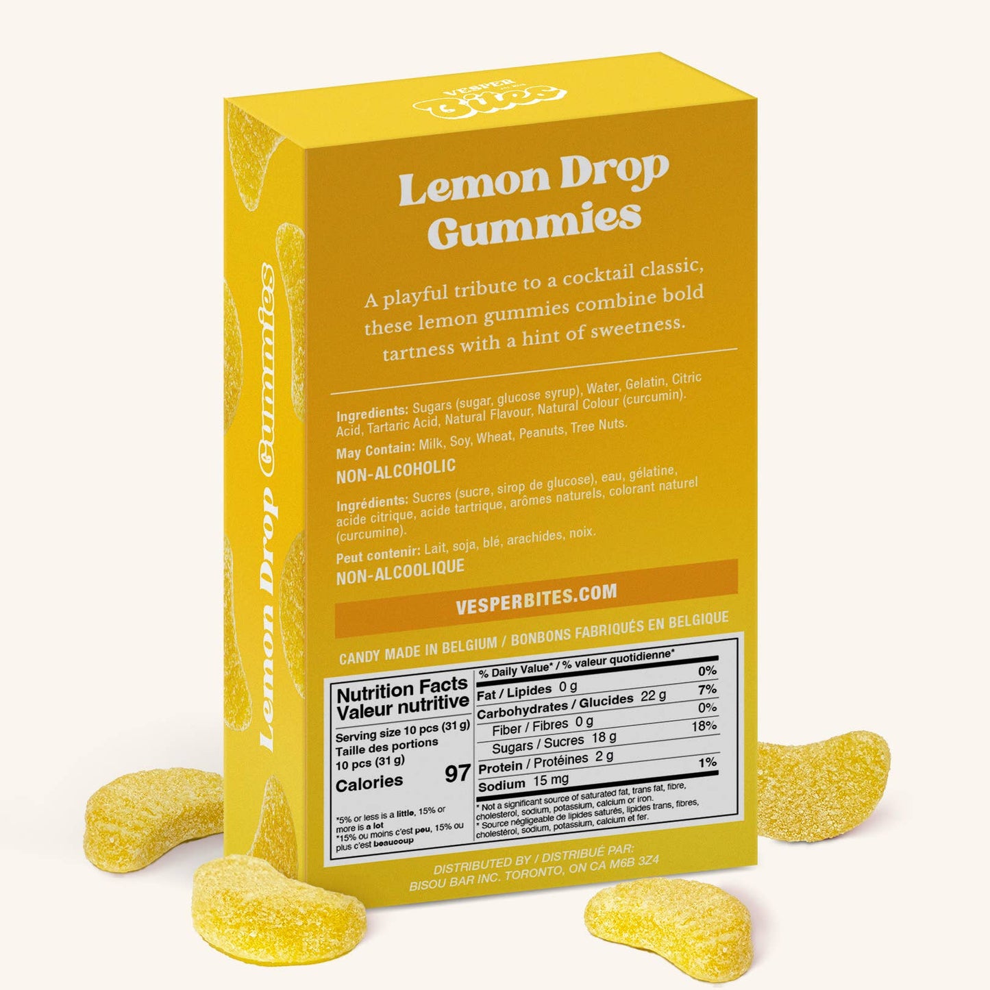 Vesper Bites - Lemon Drop Gummies, Chewy Candies, All natural