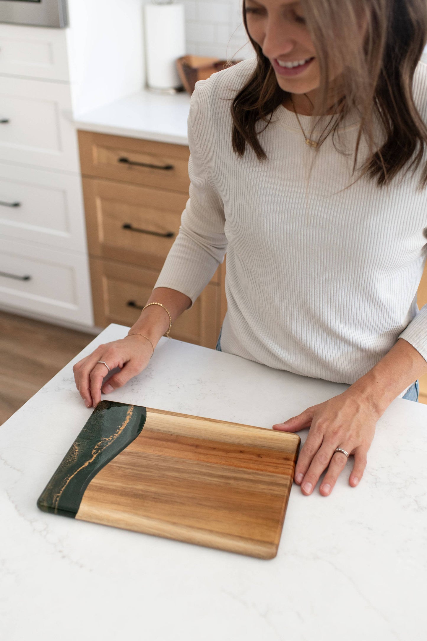 Lynn & Liana Designs - Wood Resin Date Night Cheese Charcuterie Board - NO TARIFFS!: Marble