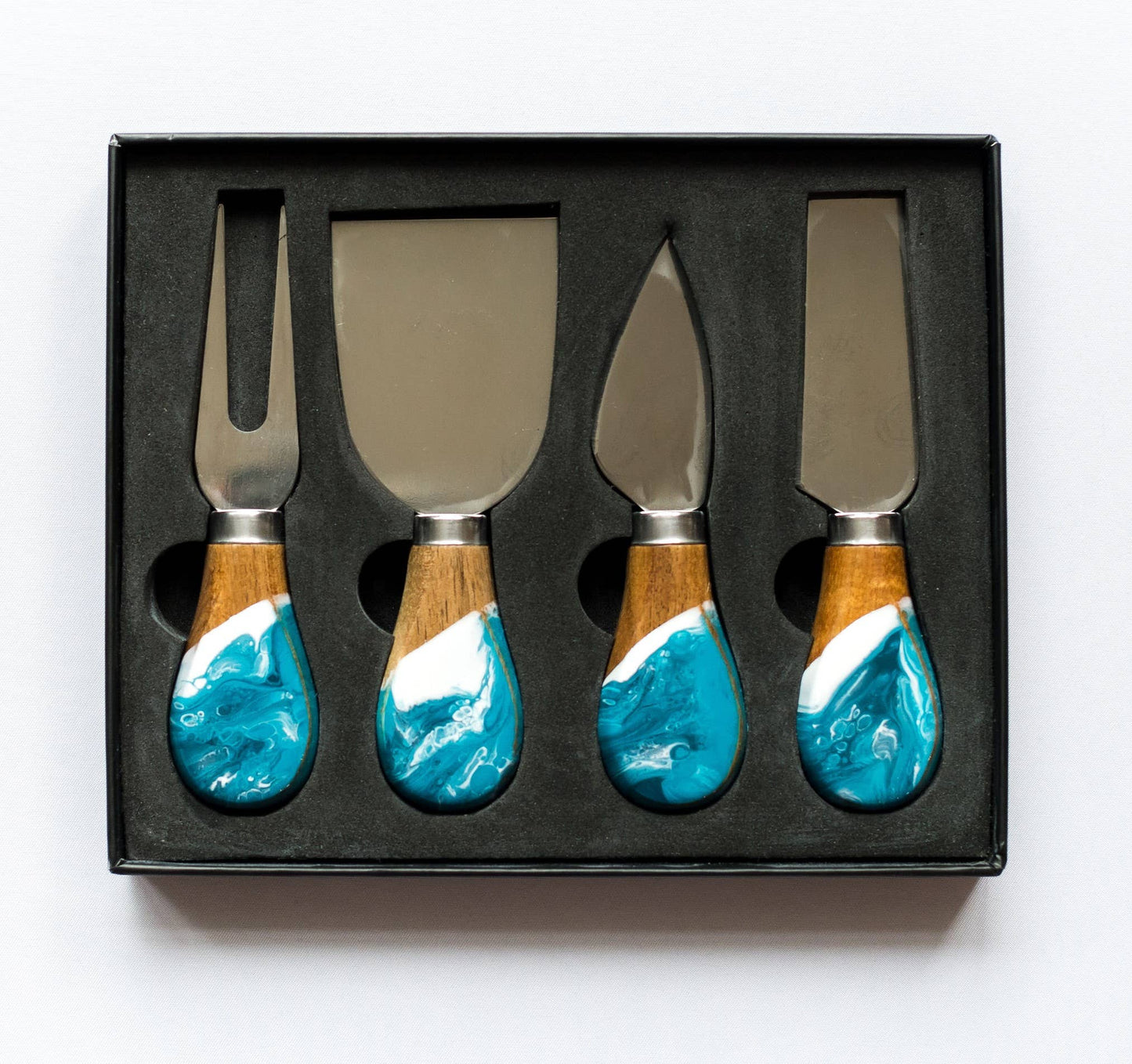 Lynn & Liana Designs - Resin Coated Cheese Knife Set - Set of 4 - NO TARIFFS!: Marble
