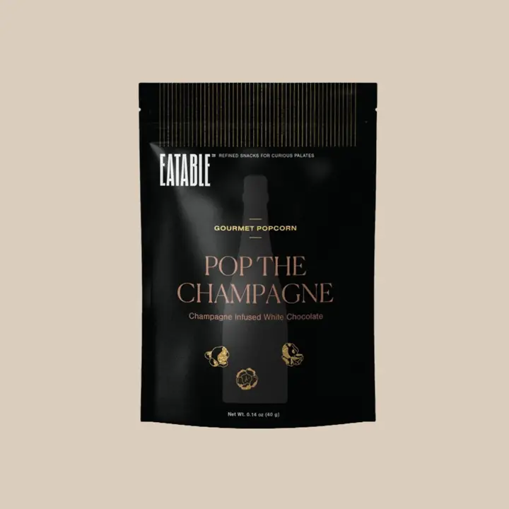 EATABLE Popcorn -  🇨🇦 Mini Pop the Champagne 🍾 White Chocolate Popcorn: Canadian Packaging