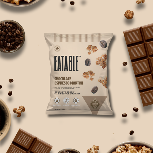 EATABLE Popcorn - Mini Chocolate Espresso Martini - Milk Chocolate Popcorn