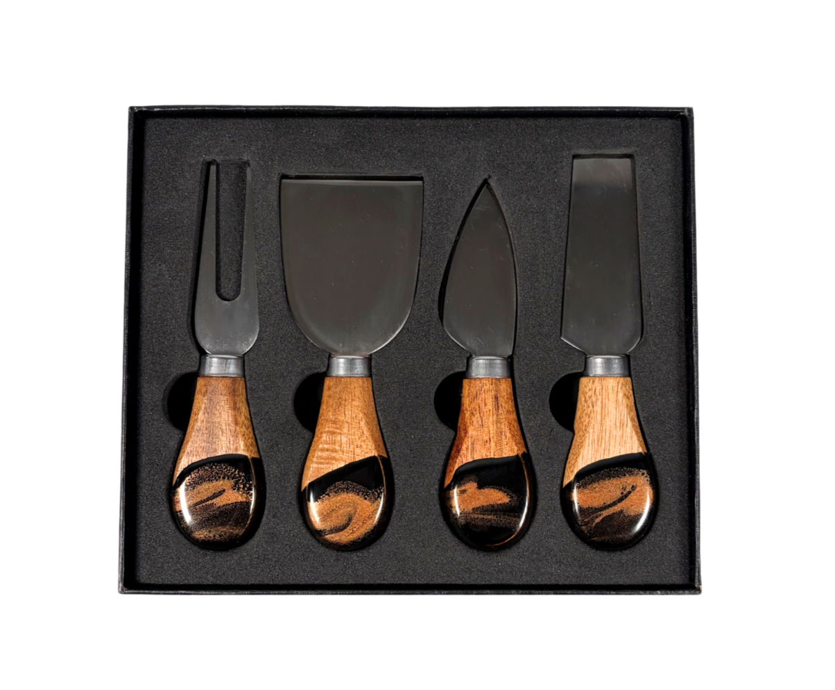 Lynn & Liana Designs - Resin Coated Cheese Knife Set - Set of 4 - NO TARIFFS!: Ocean Vibes