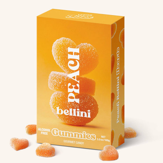 Vesper Bites - Peach Bellini Gummies, Chewy Candies, All natural