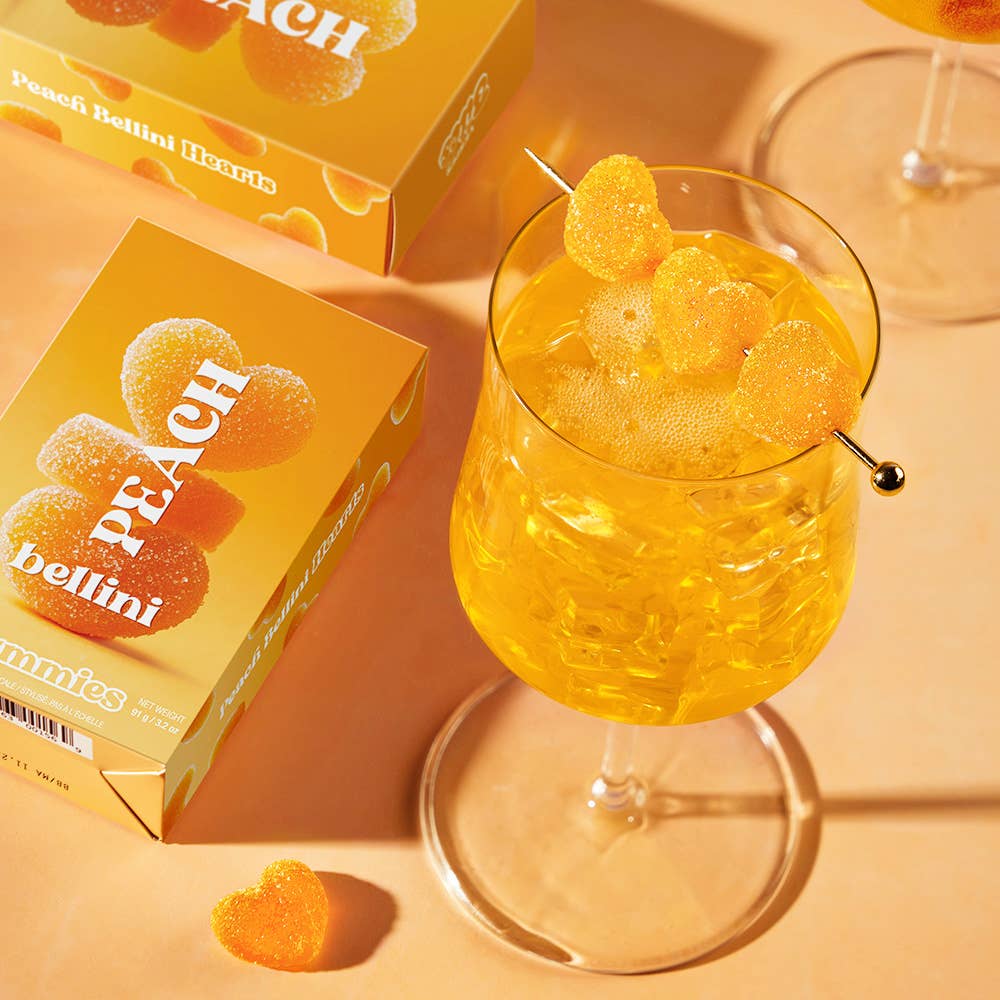 Vesper Bites - Peach Bellini Gummies, Chewy Candies, All natural