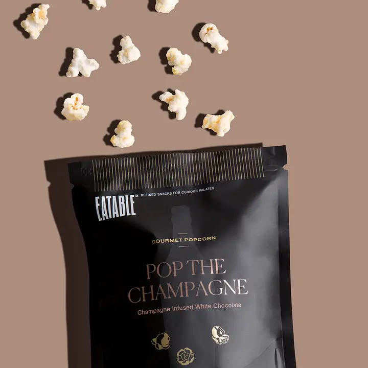 EATABLE Popcorn -  🇨🇦 Mini Pop the Champagne 🍾 White Chocolate Popcorn: Canadian Packaging