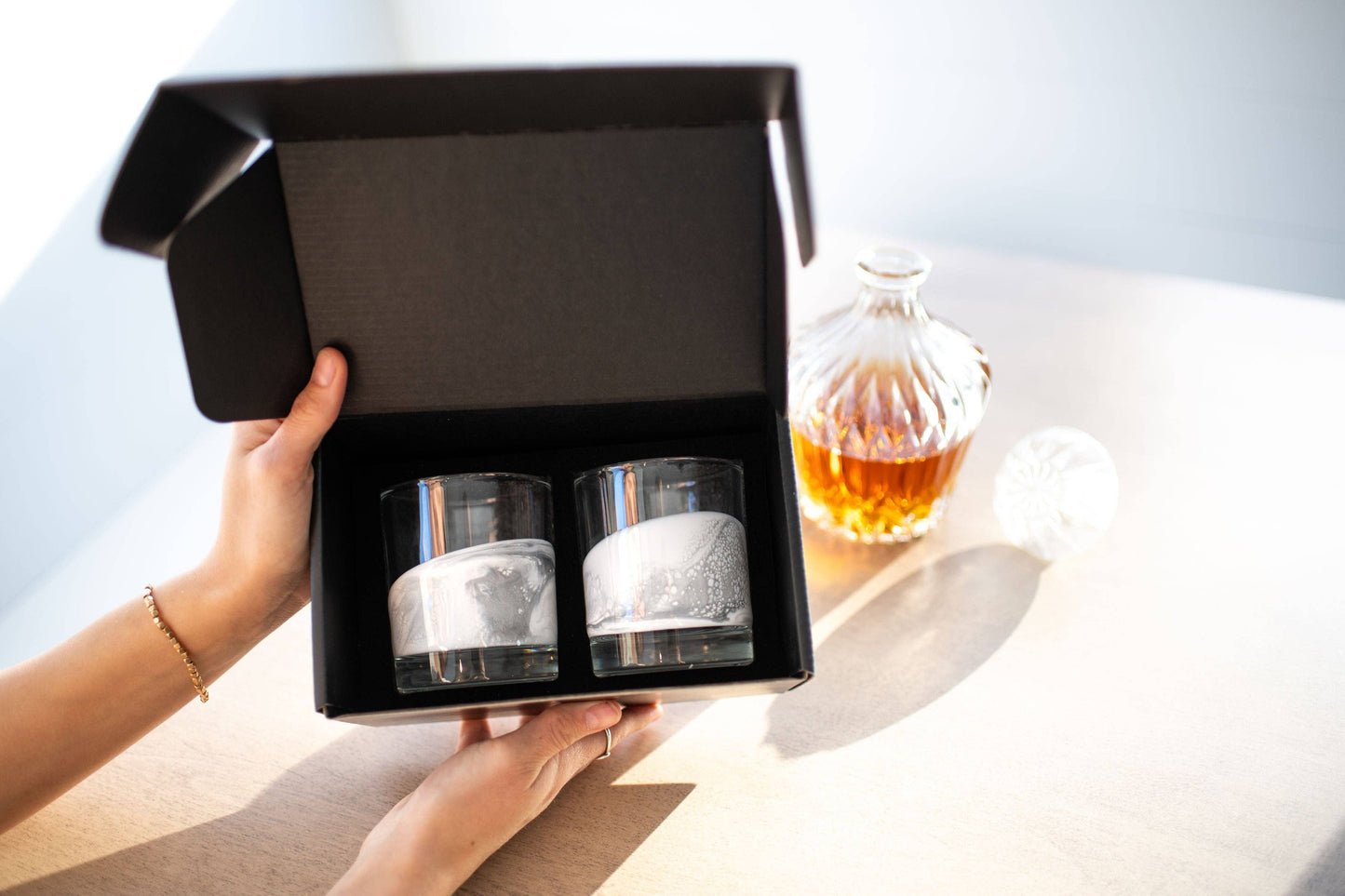 Lynn & Liana Designs - Resin Accented Whisky Glasses-Price is per glass -NO TARIFFS: Ocean Vibes