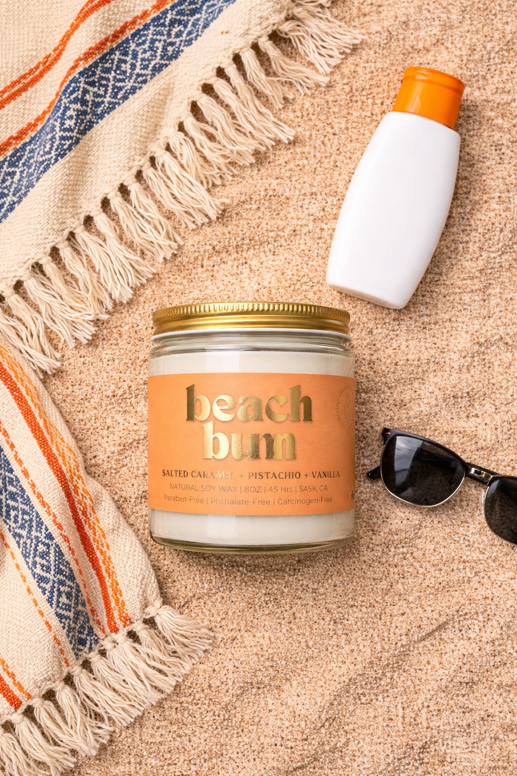 Prairie Creek Candles - BEACH BUM | NON TOXIC SOY WAX CANDLE | SUMMER COLLECTION