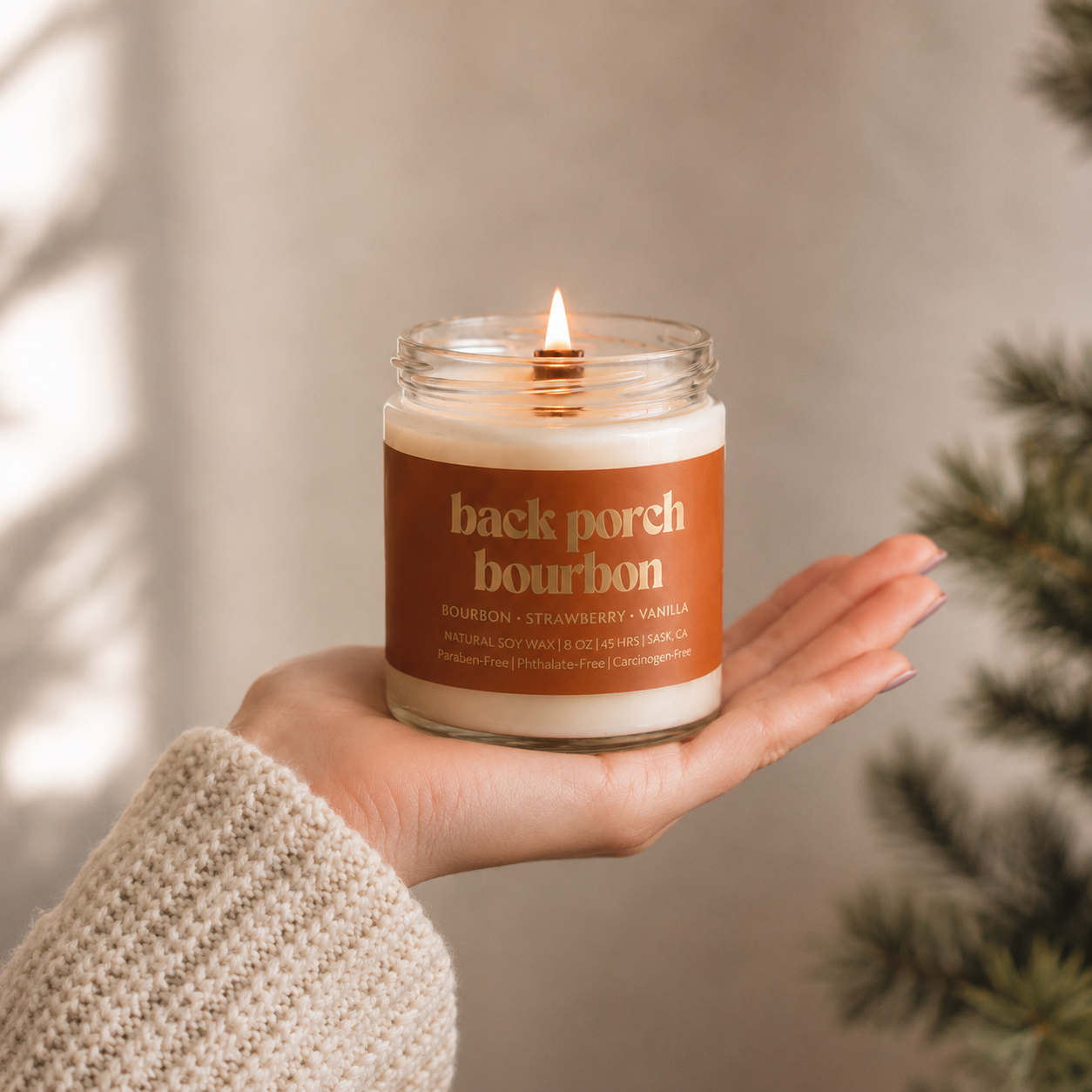 Prairie Creek Candles - BACK PORCH BOURBON | 8OZ NON TOXIC SOY CANDLE | FALL COLLECTION