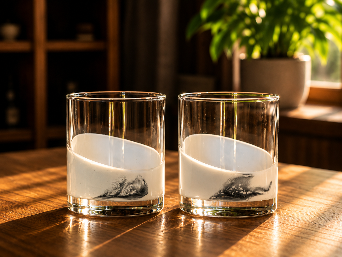 Lynn & Liana Designs - Resin Accented Whisky Glasses-Price is per glass -NO TARIFFS: Ocean Vibes