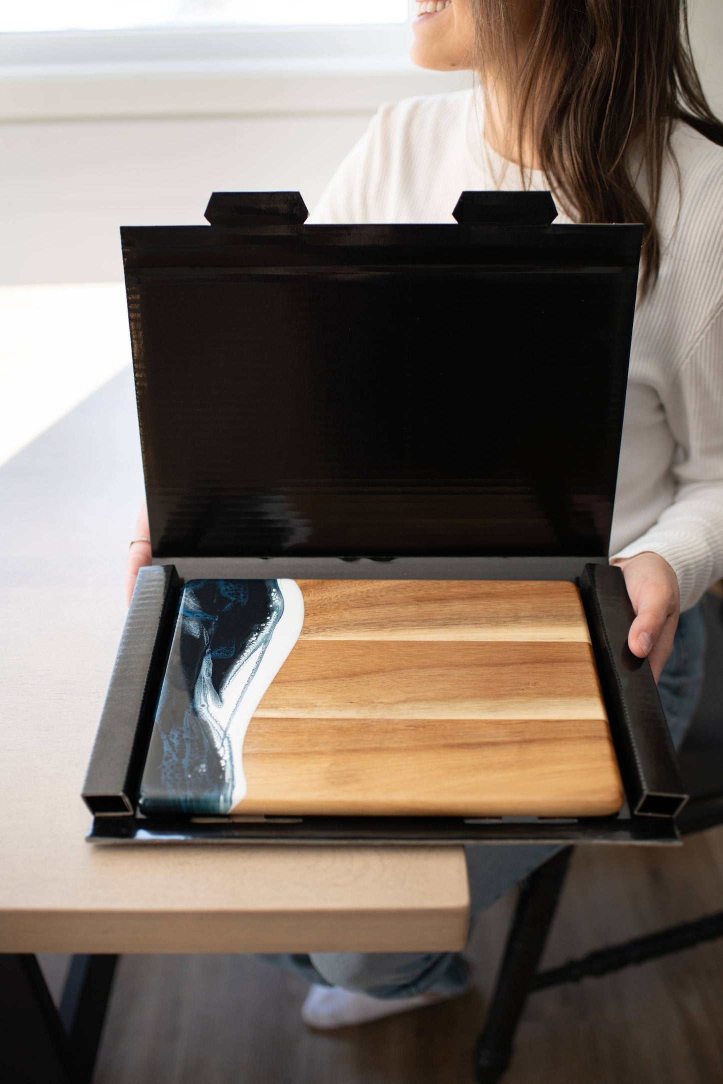 Lynn & Liana Designs - Wood Resin Date Night Cheese Charcuterie Board - NO TARIFFS!: Marble