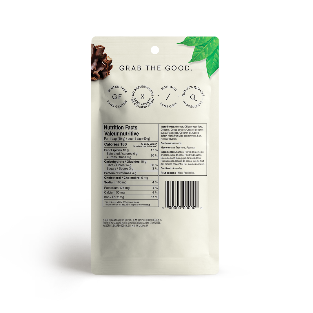 HANDFUEL - Dark Chocolate Almond Clusters 40g X 12