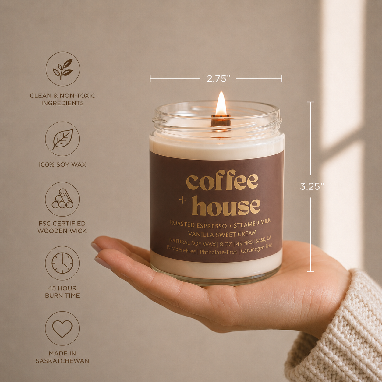 Prairie Creek Candles - COFFEE HOUSE | 8OZ NON TOXIC SOY CANDLE | FALL COLLECTION