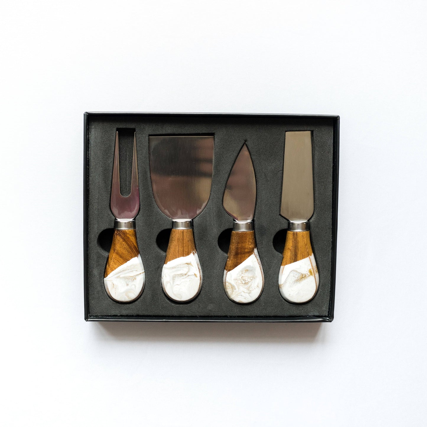 Lynn & Liana Designs - Resin Coated Cheese Knife Set - Set of 4 - Caribbean Blue