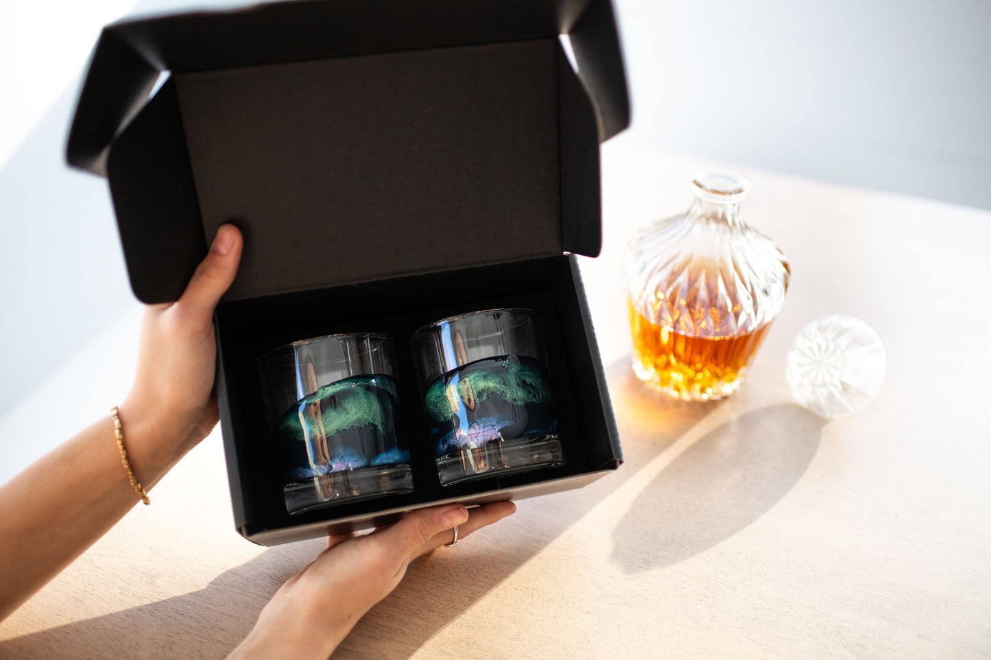 Lynn & Liana Designs - Resin Accented Whisky Glasses-Price is per glass -NO TARIFFS: Ocean Vibes