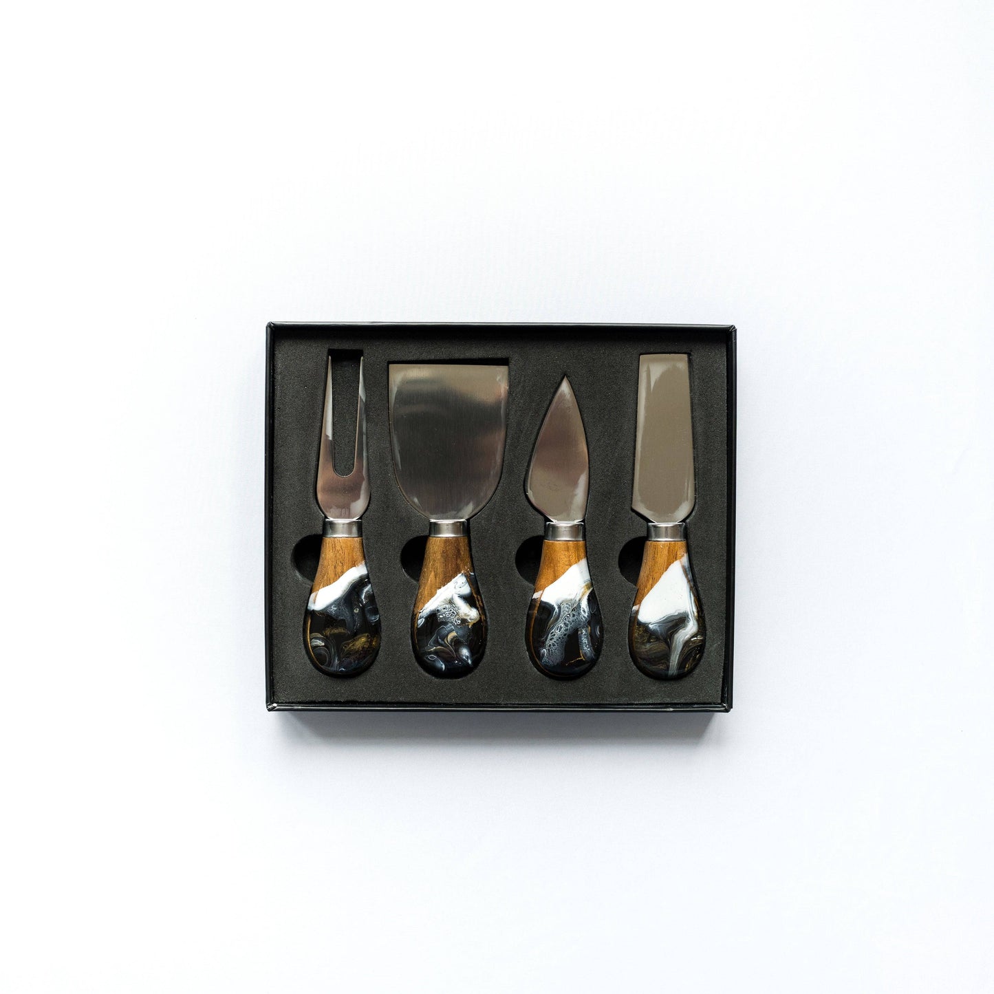 Lynn & Liana Designs - Resin Coated Cheese Knife Set - Set of 4 - Caribbean Blue