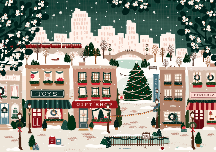 Villager Puzzles - Small Town Holiday | 500-Piece Puzzle | Designed in Canada