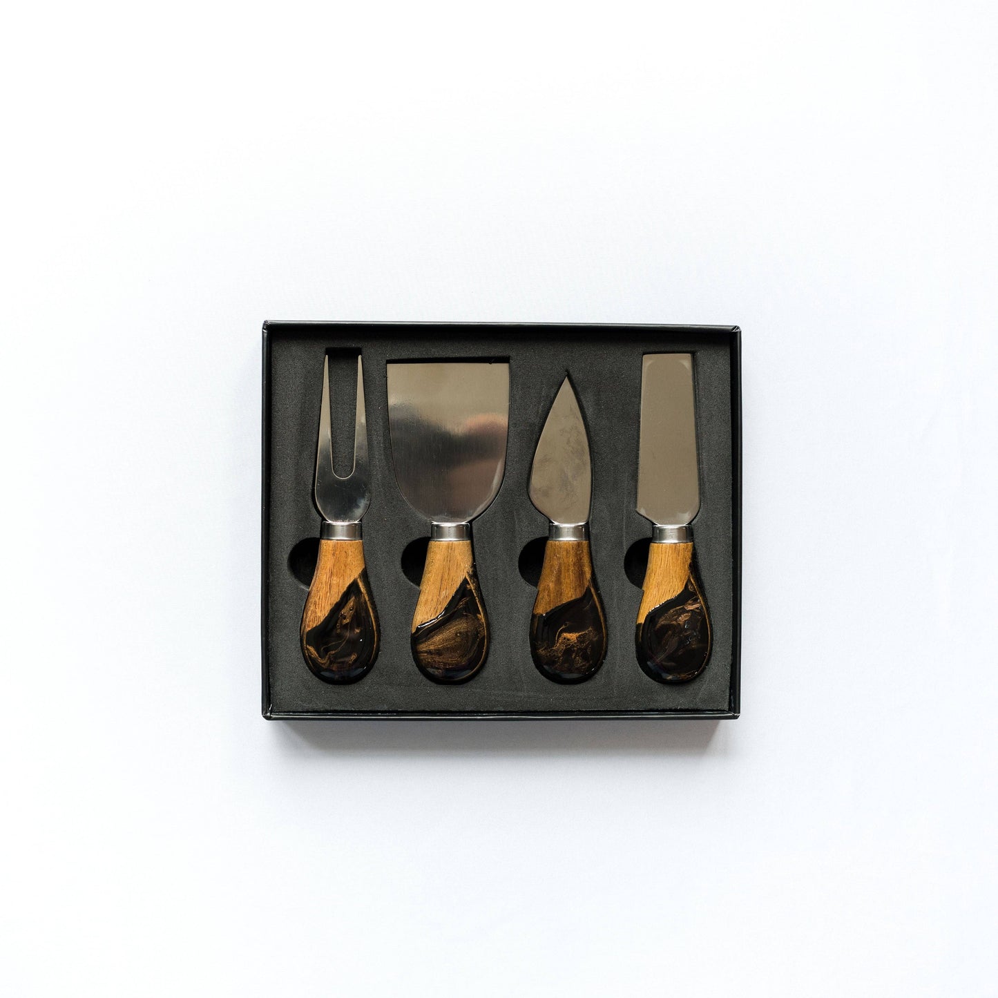 Lynn & Liana Designs - Resin Coated Cheese Knife Set - Set of 4 - Caribbean Blue