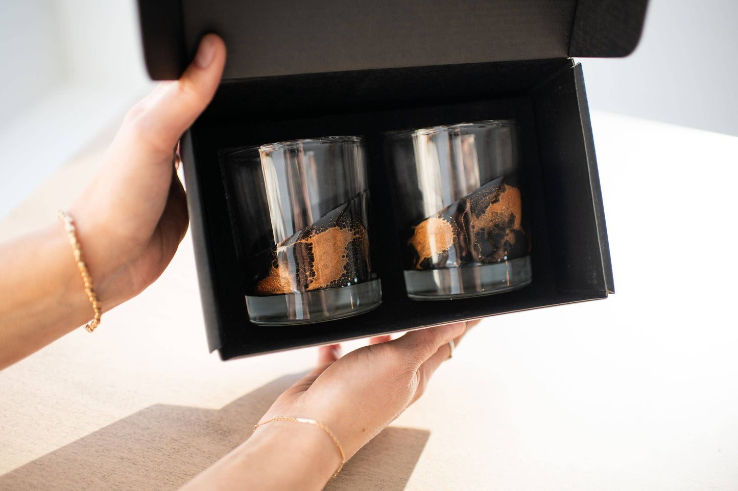 Lynn & Liana Designs - Resin Accented Whisky Glasses-Price is per glass -NO TARIFFS: Ocean Vibes