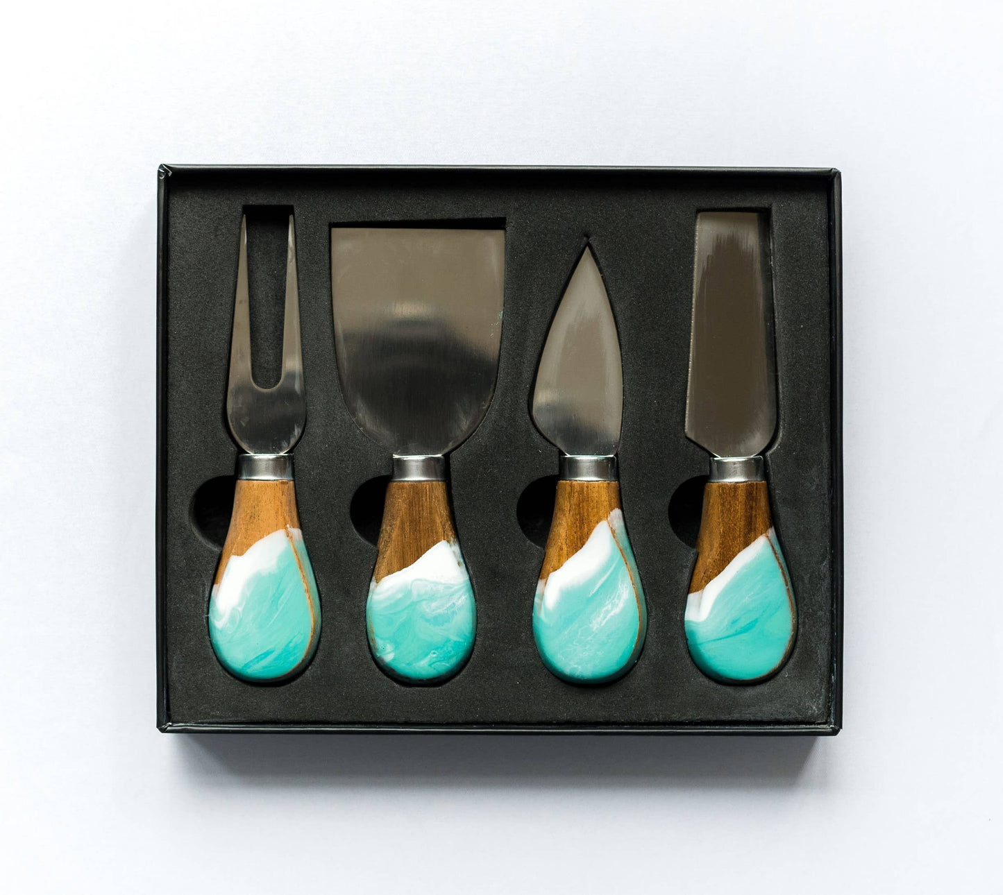 Lynn & Liana Designs - Resin Coated Cheese Knife Set - Set of 4 - NO TARIFFS!: Ocean Vibes
