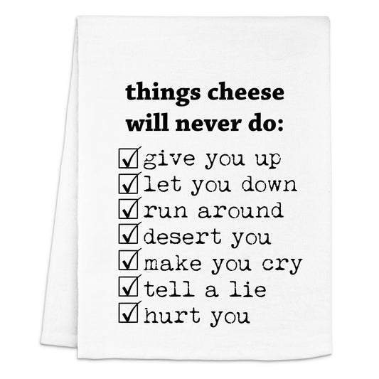 Moonlight Makers - Things Cheese Will Never Do - Dish Towels - White or Gray: White