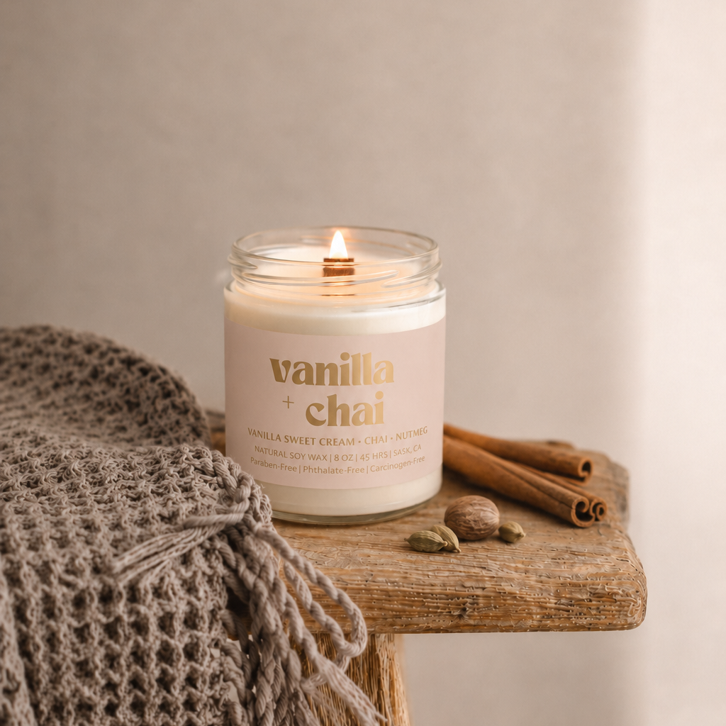 Prairie Creek Candles - VANILLA CHAI | 8OZ NON TOXIC SOY CANDLE | FALL COLLECTION
