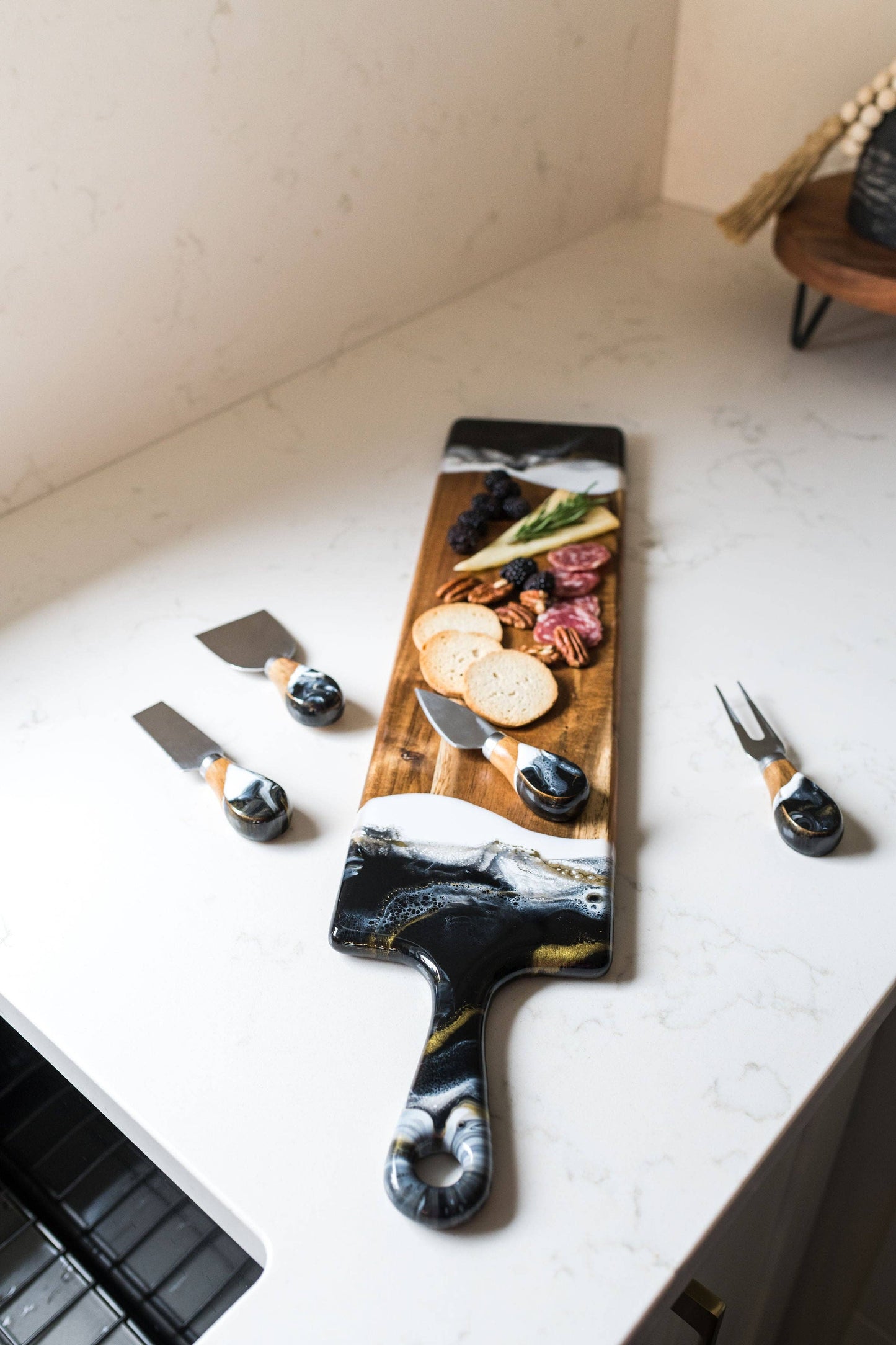 Lynn & Liana Designs - Resin Coated Cheese Knife Set - Set of 4 - NO TARIFFS!: Ocean Vibes