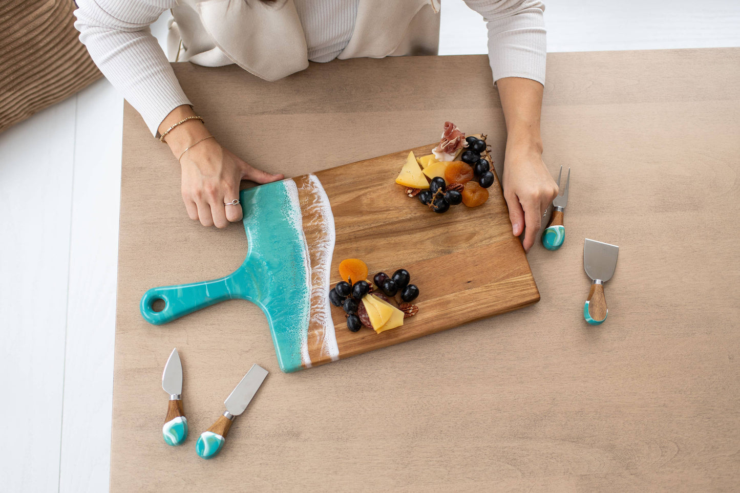Lynn & Liana Designs - Resin Cheese / Charcuterie Board - Large 10"x20" NO TARIFFS!: Marble