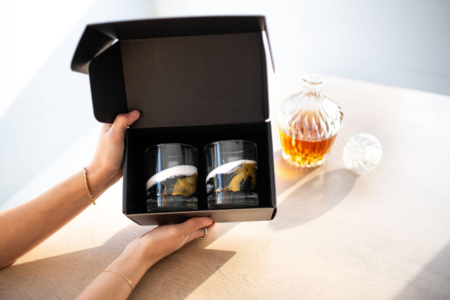 Lynn & Liana Designs - Resin Accented Whisky Glasses-Price is per glass -NO TARIFFS: Ocean Vibes