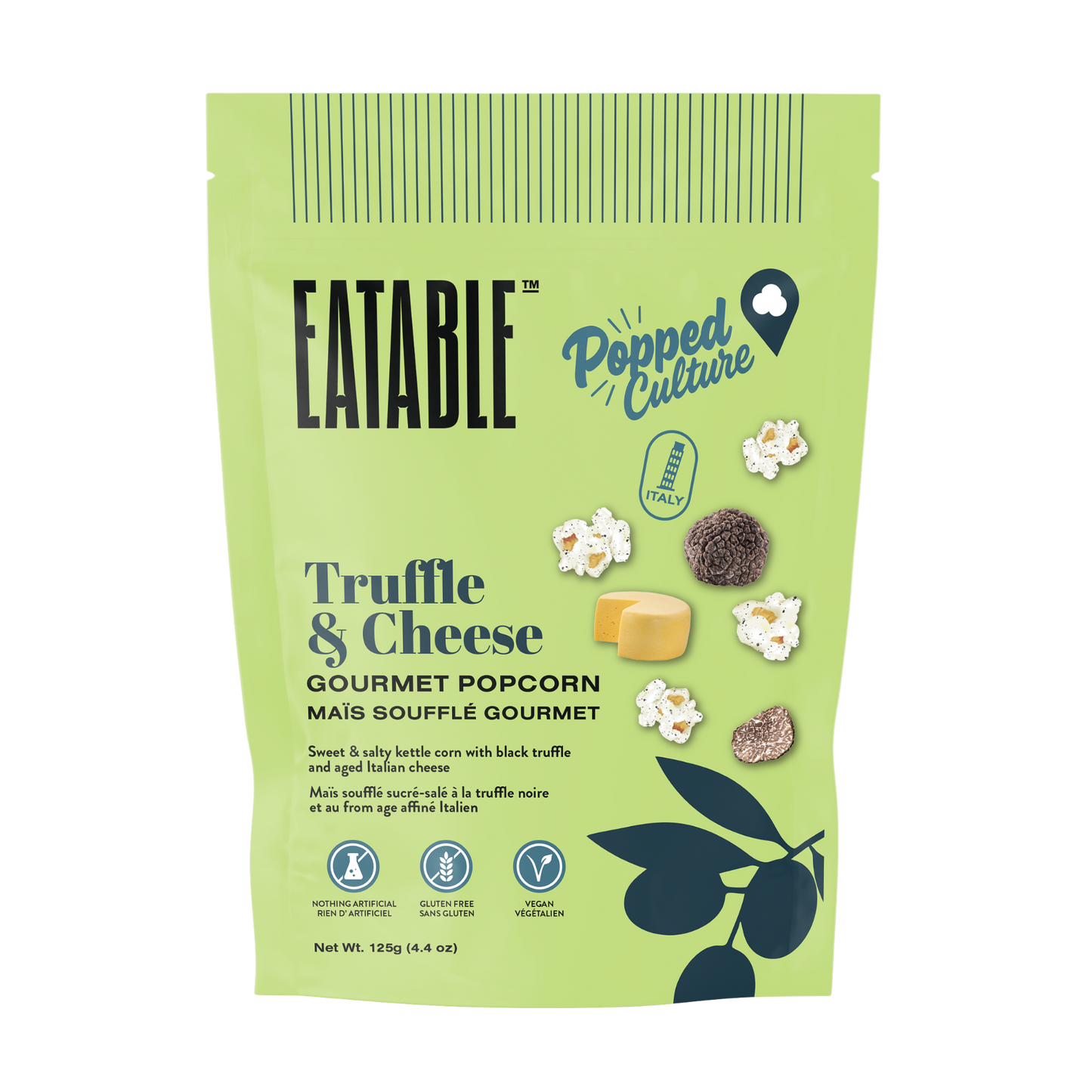 EATABLE Popcorn - 🇨🇦 Popped Culture 🌎 Truffle & Cheese Popcorn (Vegan)