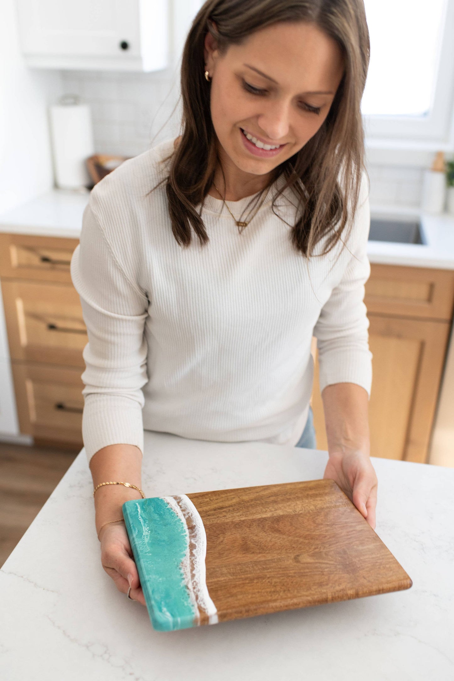 Lynn & Liana Designs - Wood Resin Date Night Cheese Charcuterie Board - NO TARIFFS!: Marble