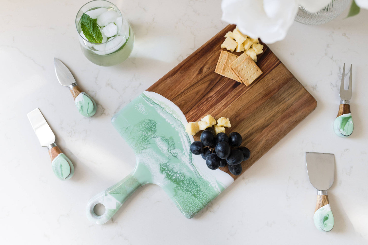 Lynn & Liana Designs - Mojito / Date Night Charcuterie Board (8x11")