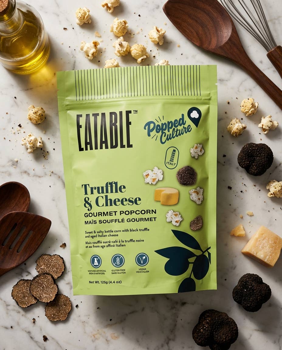 EATABLE Popcorn - 🇨🇦 Popped Culture 🌎 Truffle & Cheese Popcorn (Vegan)