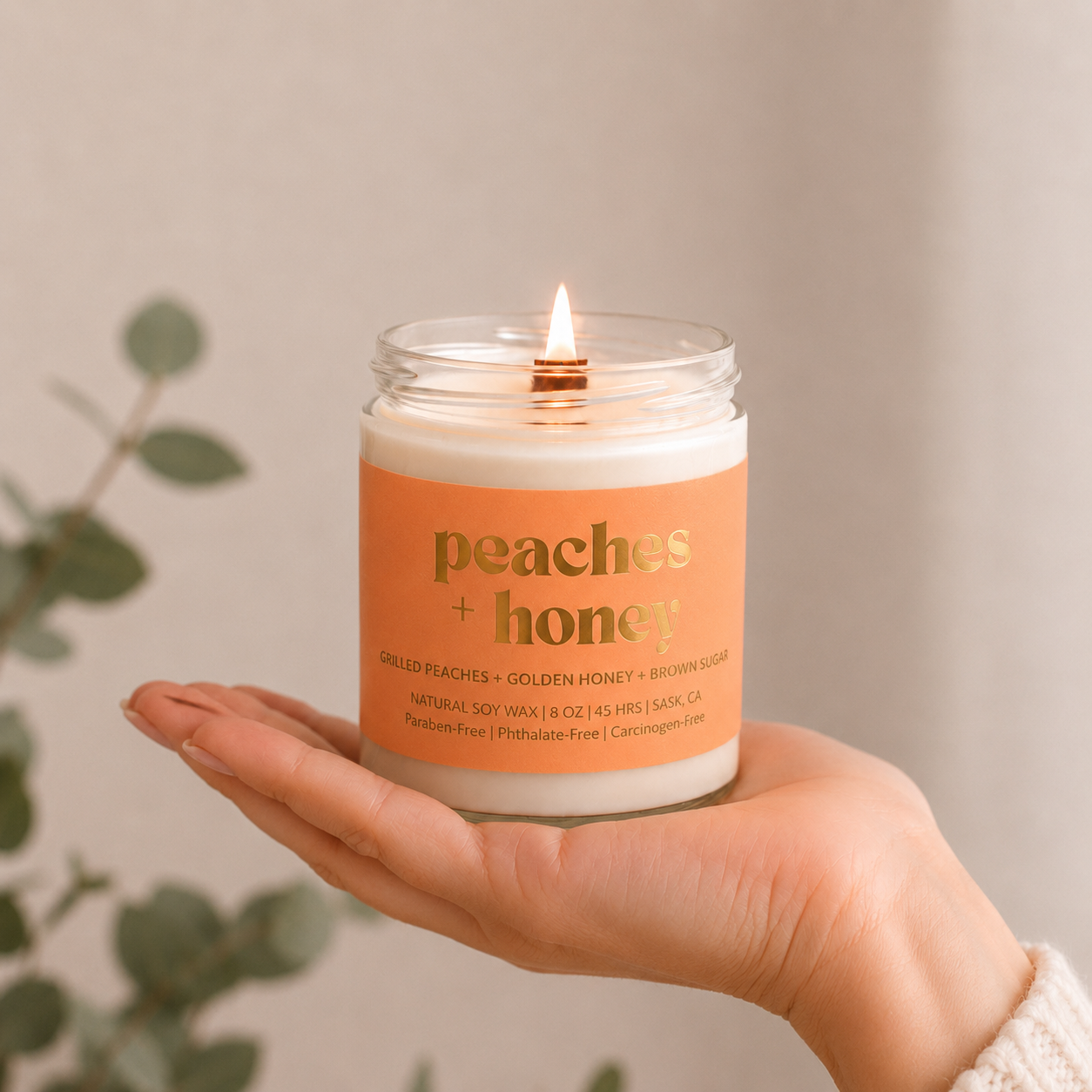 Prairie Creek Candles - PEACHES & HONEY | 8OZ NON TOXIC SOY CANDLE | FALL COLLECTION