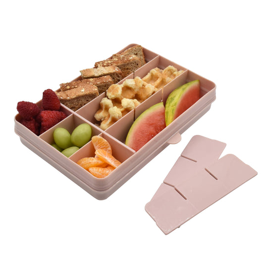 melii - Snackle Box, Divided Snack Container with 12 Compartments: Pink
