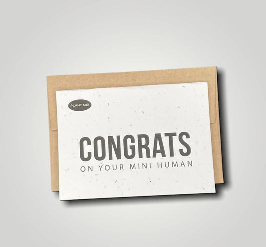 Plantable Greetings - Congrats on Your Mini Human Plantable Greeting Card