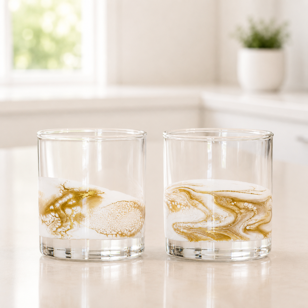 Lynn & Liana Designs - Resin Accented Whisky Glasses-Price is per glass -NO TARIFFS: Ocean Vibes