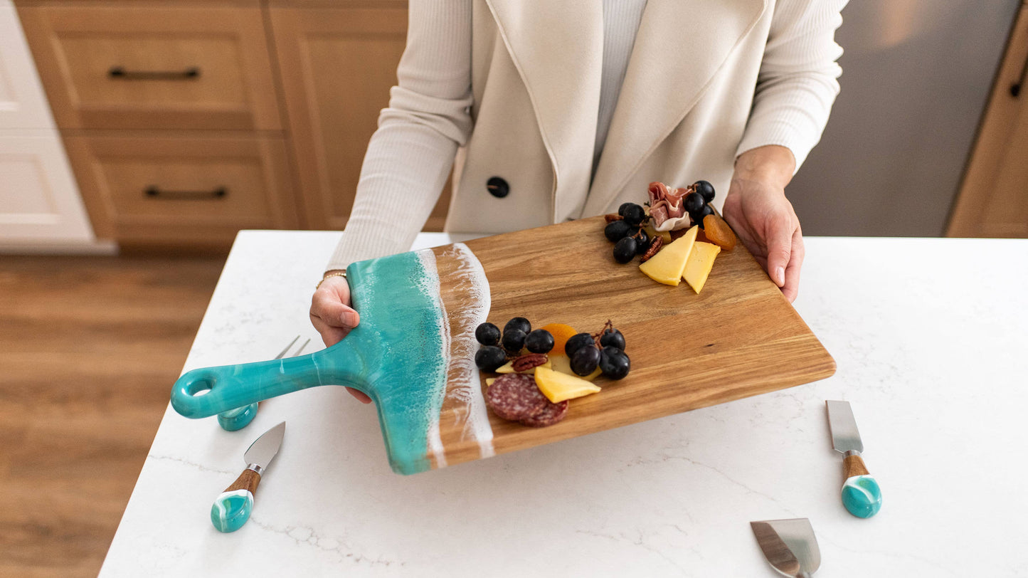 Lynn & Liana Designs - Resin Cheese / Charcuterie Board - Large 10"x20" NO TARIFFS!: Marble